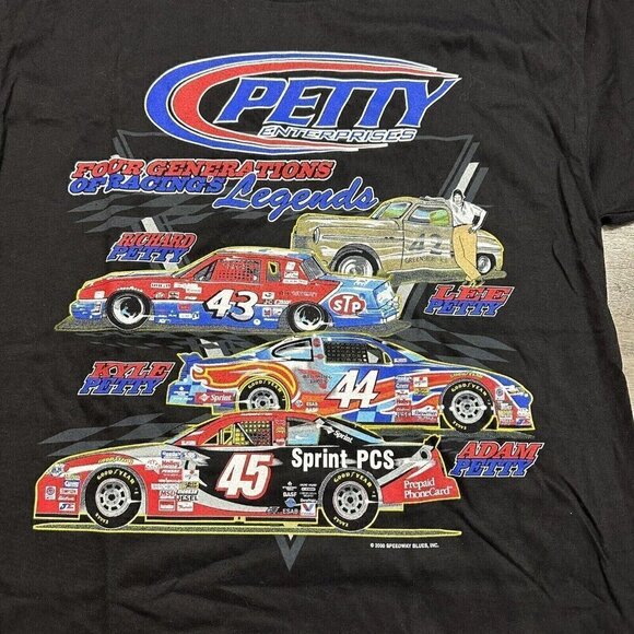 Vintage Richard Petty T Shirt Size L Enterprises 4 Generations NASCAR Estate 00s - Picture 4 of 8